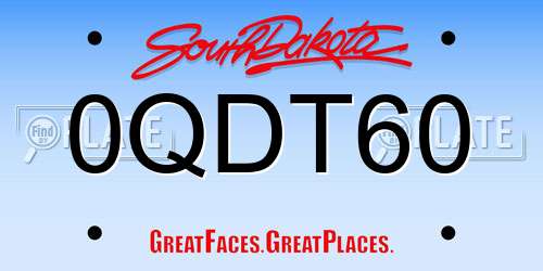 0QDT60 South Dakota License Plate