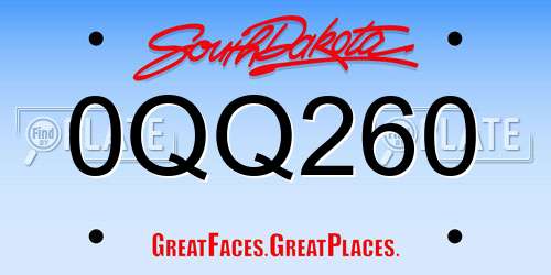 0QQ260 South Dakota License Plate