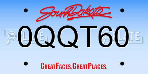 0QQT60 South Dakota License Plate