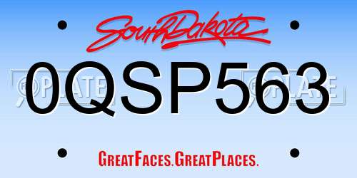 0QSP563 South Dakota License Plate