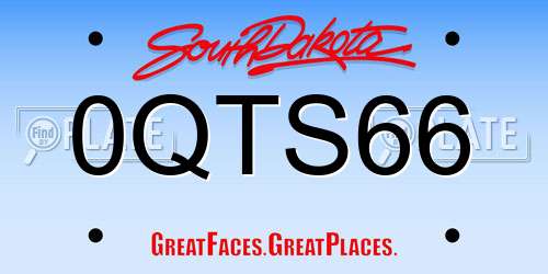0QTS66 South Dakota License Plate