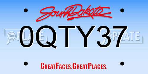 0QTY37 South Dakota License Plate