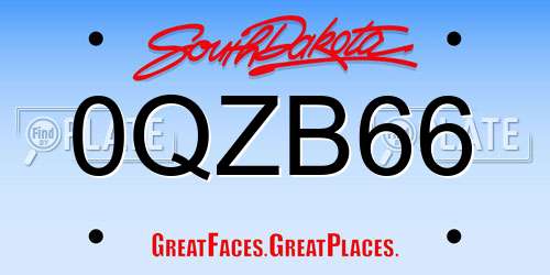 0QZB66 South Dakota License Plate