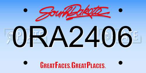 0RA2406 South Dakota License Plate