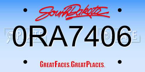 0RA7406 South Dakota License Plate
