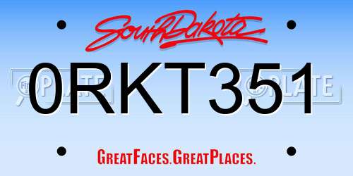 0RKT351 South Dakota License Plate