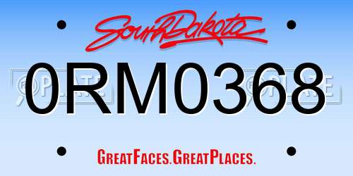 0RM0368 South Dakota License Plate