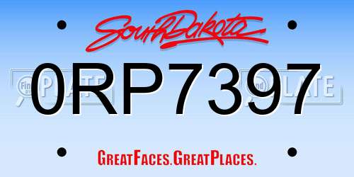 0RP7397 South Dakota License Plate