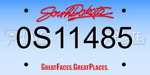0S11485 South Dakota License Plate