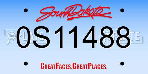 0S11488 South Dakota License Plate