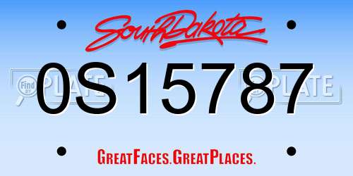 0S15787 South Dakota License Plate