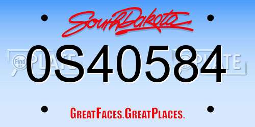 0S40584 South Dakota License Plate