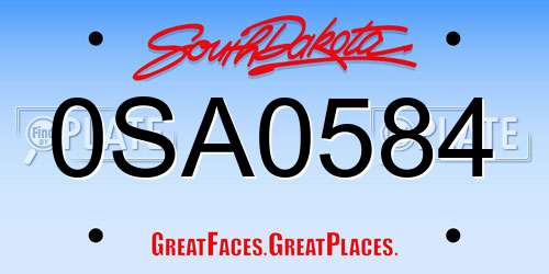 0SA0584 South Dakota License Plate