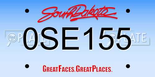 0SE155 South Dakota License Plate
