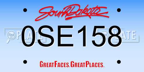 0SE158 South Dakota License Plate