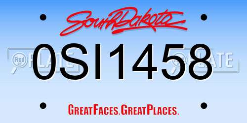 0SI1458 South Dakota License Plate