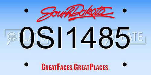 0SI1485 South Dakota License Plate