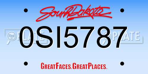0SI5787 South Dakota License Plate