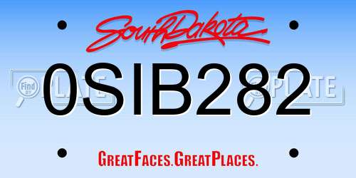 0SIB282 South Dakota License Plate
