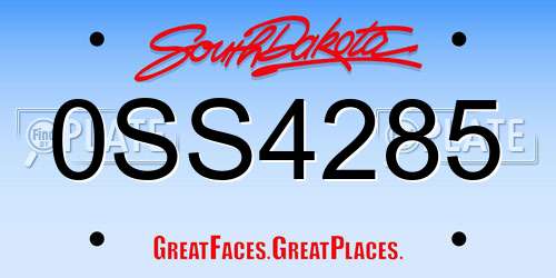 0SS4285 South Dakota License Plate