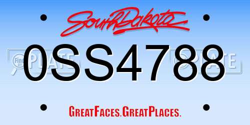 0SS4788 South Dakota License Plate