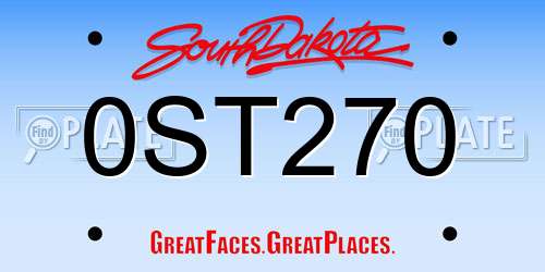 0ST270 South Dakota License Plate