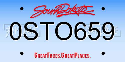 0STO659 South Dakota License Plate