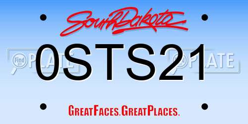 0STS21 South Dakota License Plate
