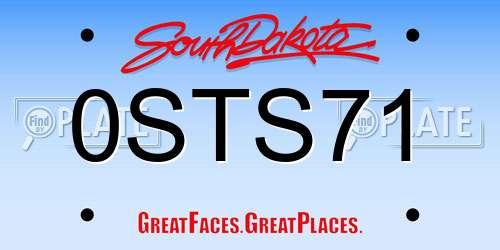 0STS71 South Dakota License Plate