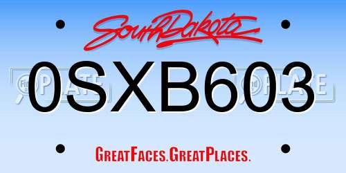 0SXB603 South Dakota License Plate