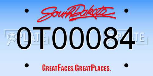 0T00084 South Dakota License Plate
