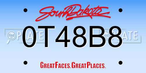 0T48B8 South Dakota License Plate
