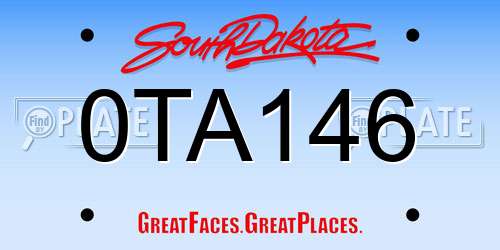 0TA146 South Dakota License Plate