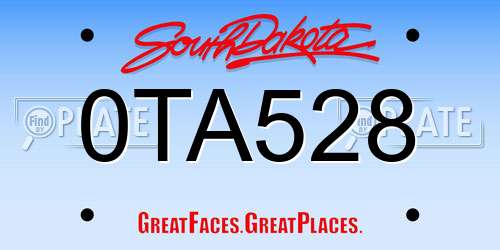 0TA528 South Dakota License Plate