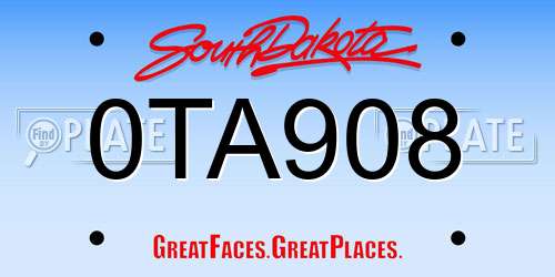 0TA908 South Dakota License Plate