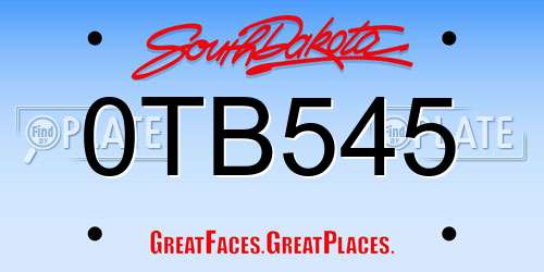 0TB545 South Dakota License Plate