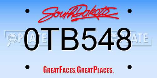 0TB548 South Dakota License Plate