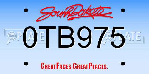0TB975 South Dakota License Plate