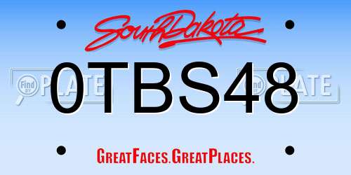 0TBS48 South Dakota License Plate