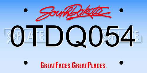0TDQ054 South Dakota License Plate