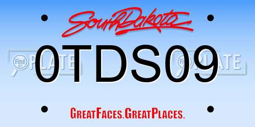 0TDS09 South Dakota License Plate