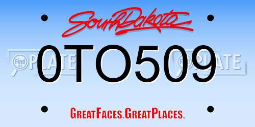 0TO509 South Dakota License Plate
