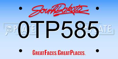 0TP585 South Dakota License Plate