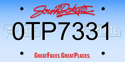 0TP7331 South Dakota License Plate