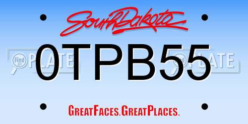 0TPB55 South Dakota License Plate