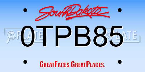 0TPB85 South Dakota License Plate