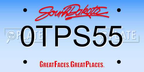 0TPS55 South Dakota License Plate