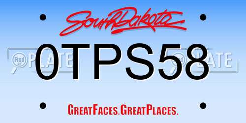 0TPS58 South Dakota License Plate
