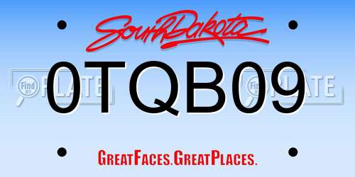 0TQB09 South Dakota License Plate