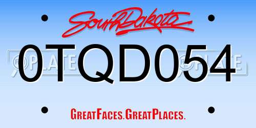 0TQD054 South Dakota License Plate